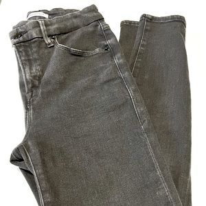 Good American, Good Leg, organic cotton, high rise faded black jeans
